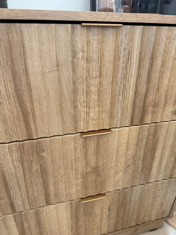 3 Drawer Fluted Wood Dresser - photo 4