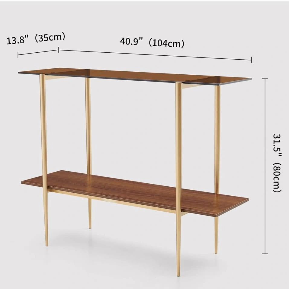 Amber Glass Top Console Table - photo 3