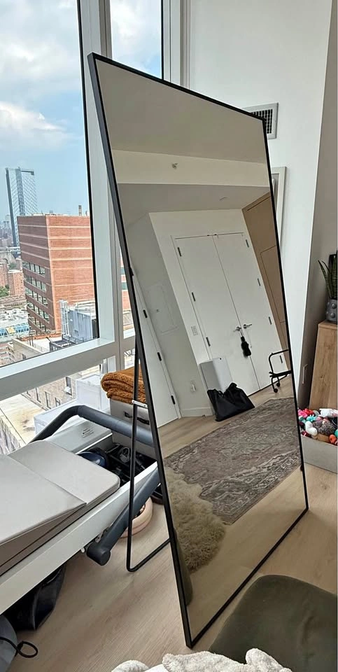 Floor Mirror with Black Metal Frame