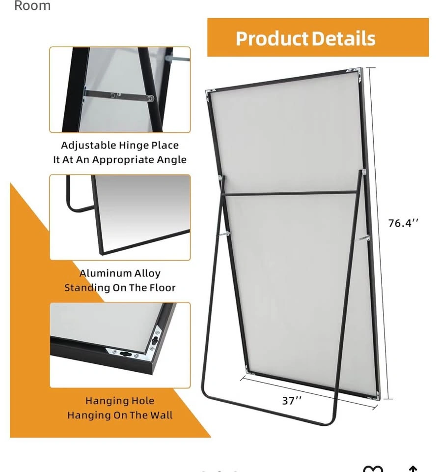 Floor Mirror with Black Metal Frame - photo 4