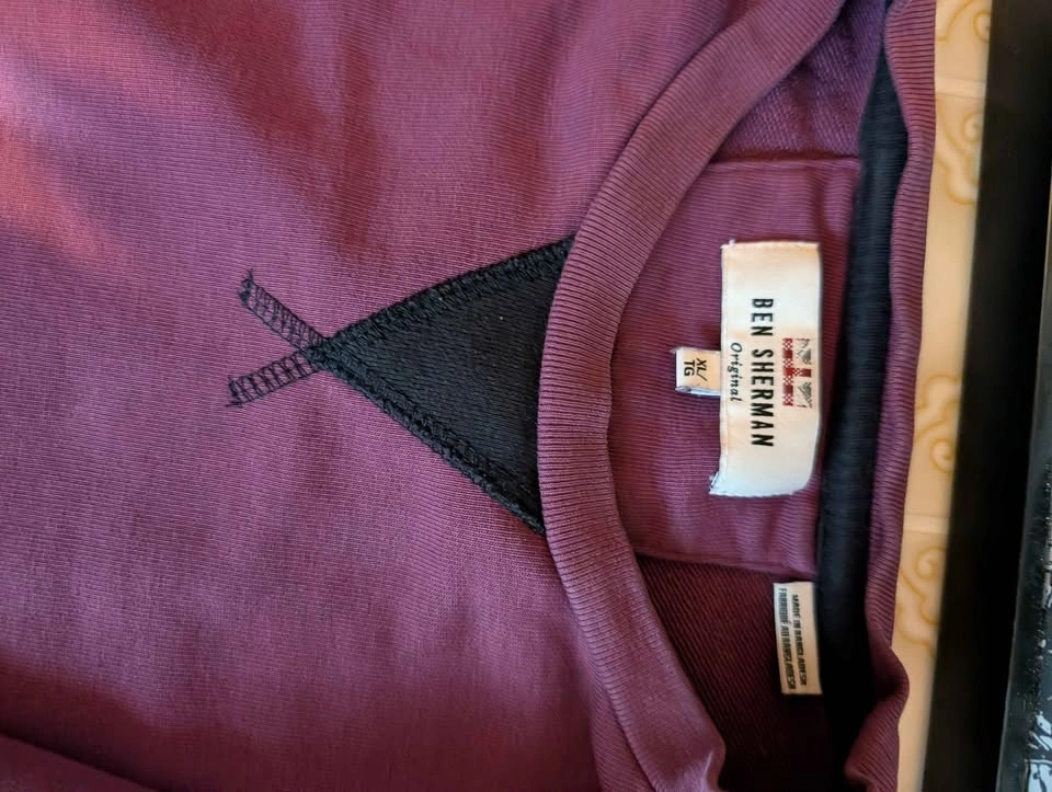 Ben Sherman Men's Textured Crew Neck Sweatshirt - Maroon (XL) - photo 2