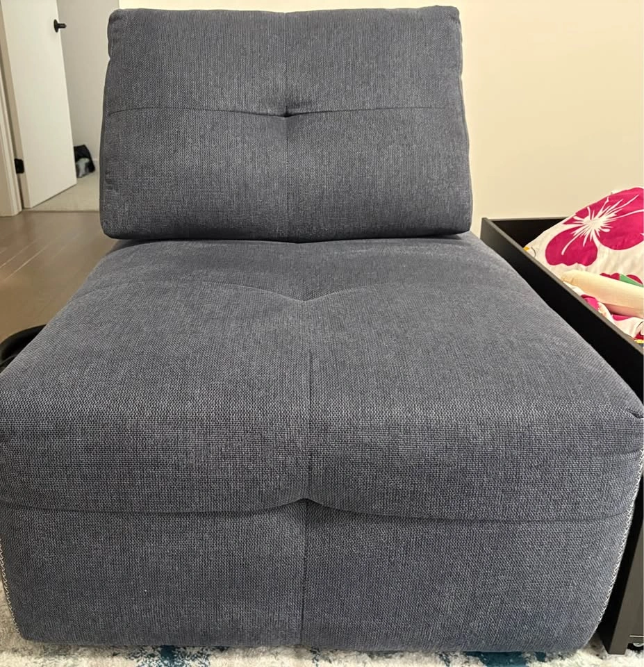 Blue Modular Sectional Sofa with Ottoman - Large 105 inch - photo 4