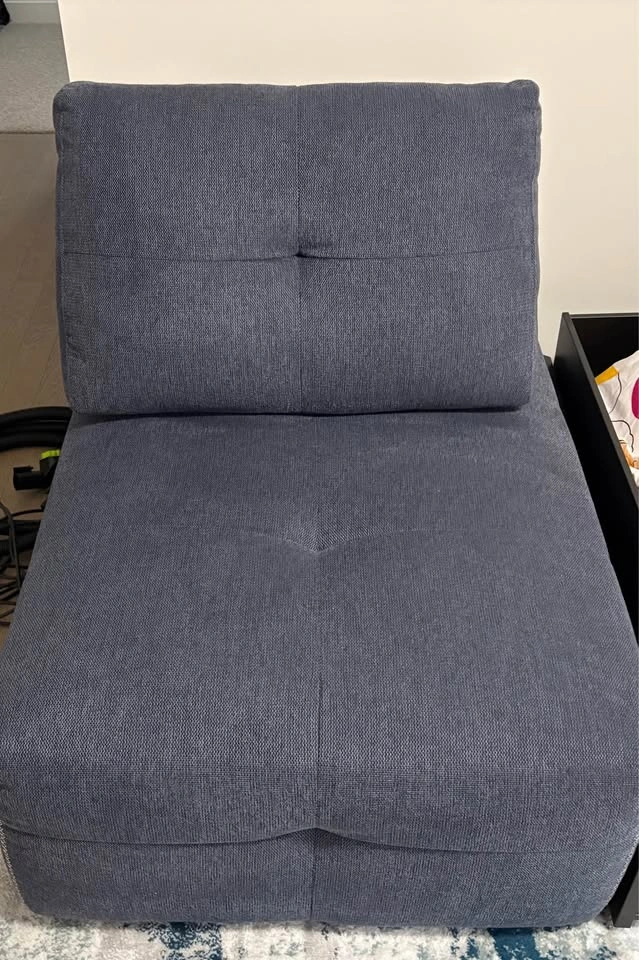 Blue Modular Sectional Sofa with Ottoman - Large 105 inch - photo 5