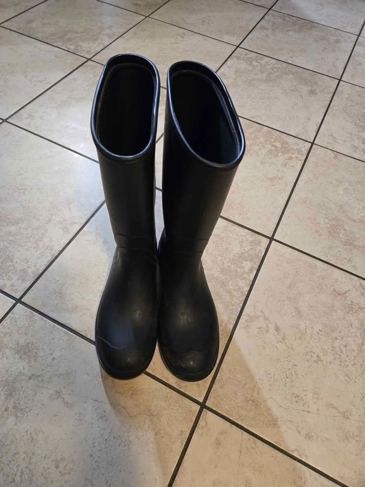 Black Rubber Rain Boots-Mens 7 - photo 2