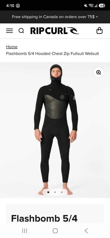 Brand New Rip Curl Flashbomb 5/4 Hooded Chest Zip Wetsuit- XL - photo 3
