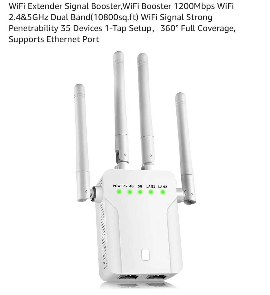 (New)1200Mbps WiFi Extender Signal Booster