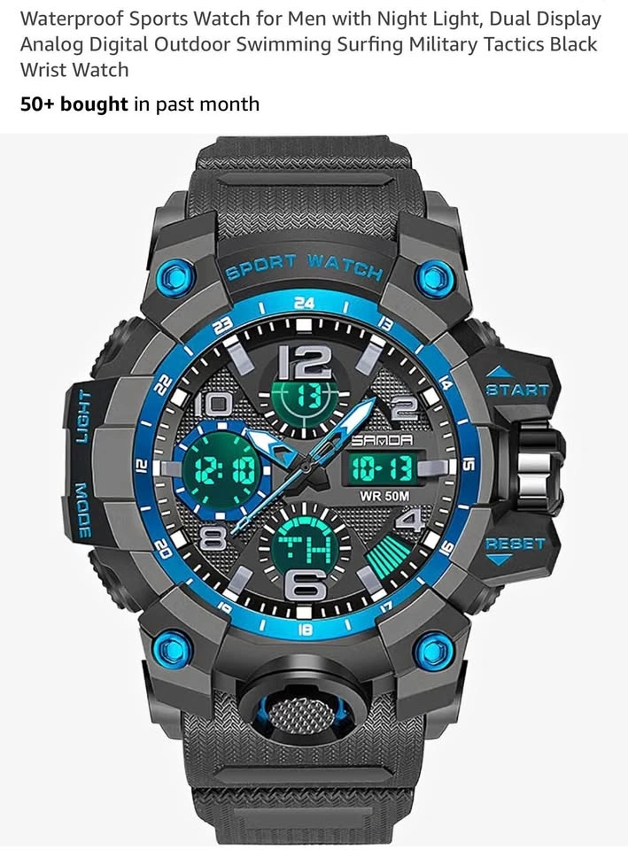 (New)Waterproof Sports Watch for Men with Night Light