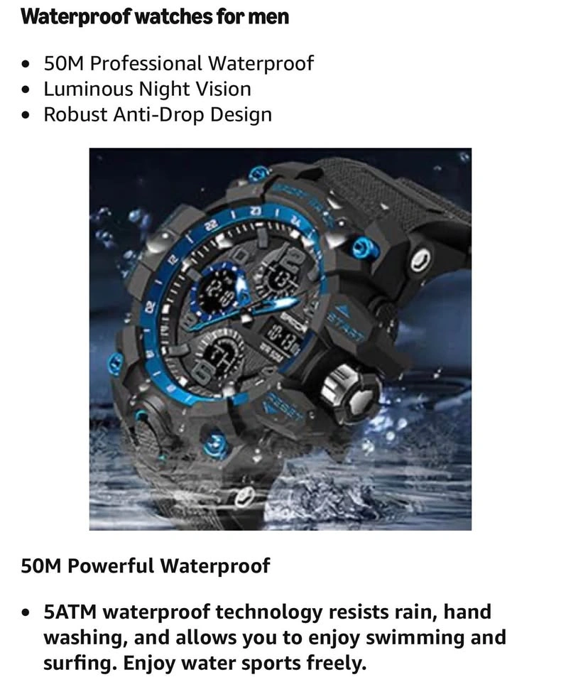 (New)Waterproof Sports Watch for Men with Night Light - photo 3