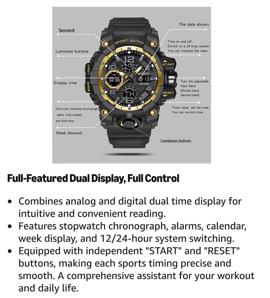 (New)Waterproof Sports Watch for Men with Night Light - photo 5