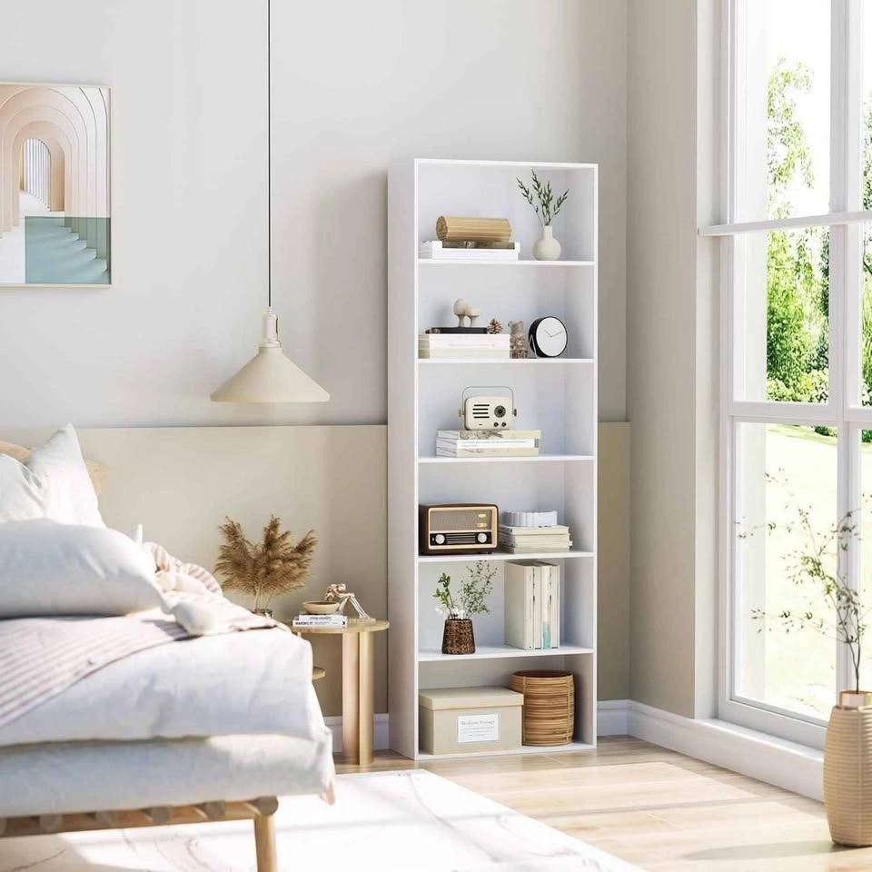 Brand New 6-Tier Tall Bookcase / Bookshelf – White Finish - photo 3