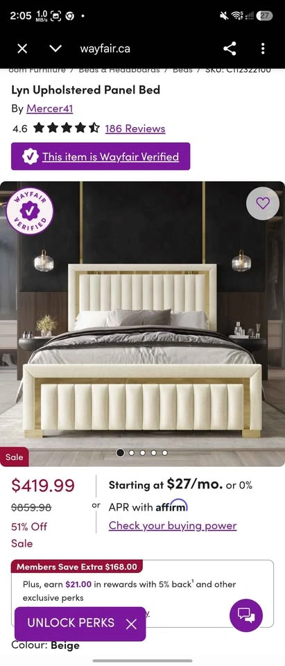Twin Upholstered Panel Bed Frame with Channel-Tufted Headboard