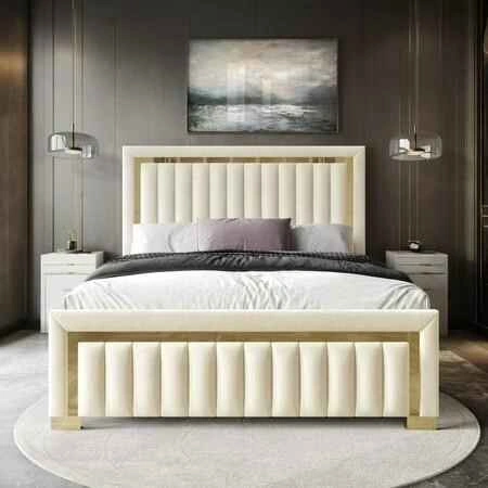 Twin Upholstered Panel Bed Frame with Channel-Tufted Headboard - photo 2