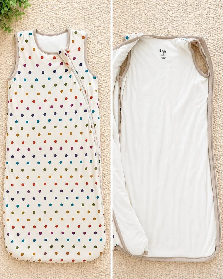 Kyte (Bamboo) Sleep Sack - Size Small - 1 TOG - Oat Polka Dot