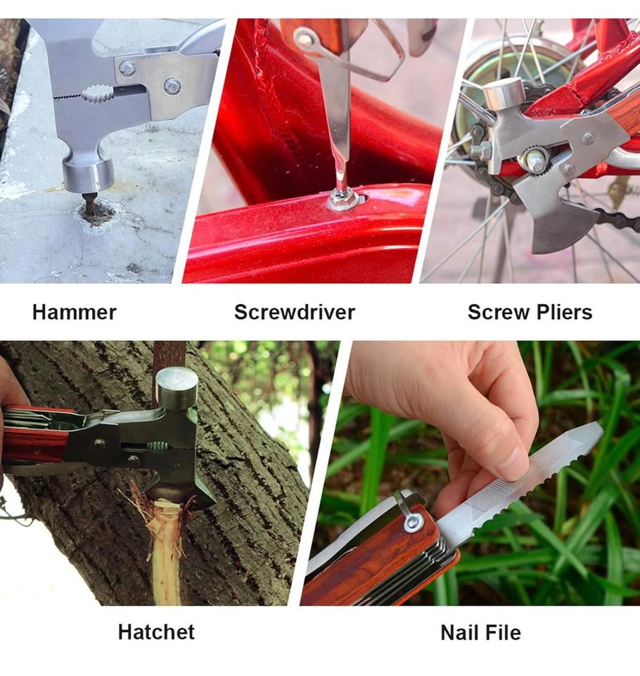 7” 18-in-1 Multitool Camping Axe Hammer, Multi Tool with Plier, - photo 5