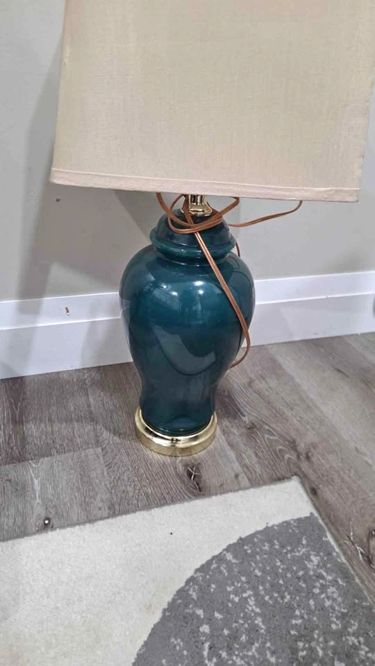 Teal Ceramic Ginger Jar Table Lamp