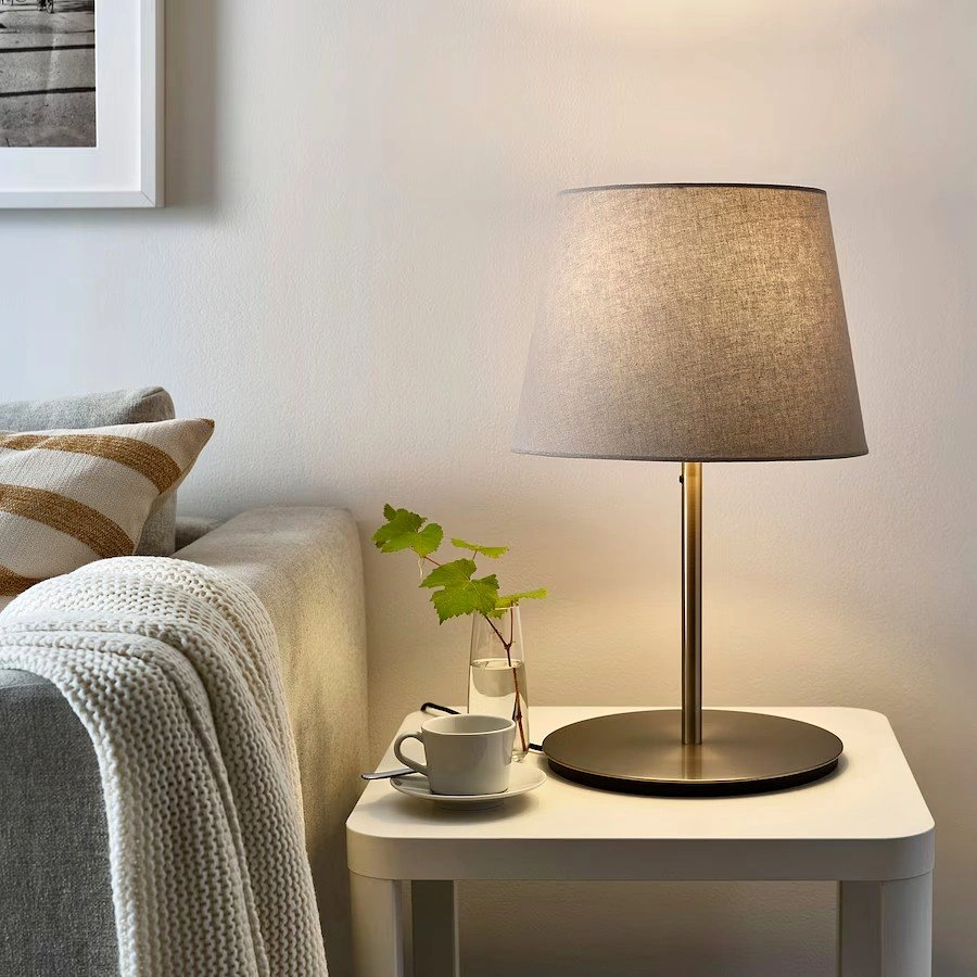 SKOTTORP Lamp shade, light gray 13"