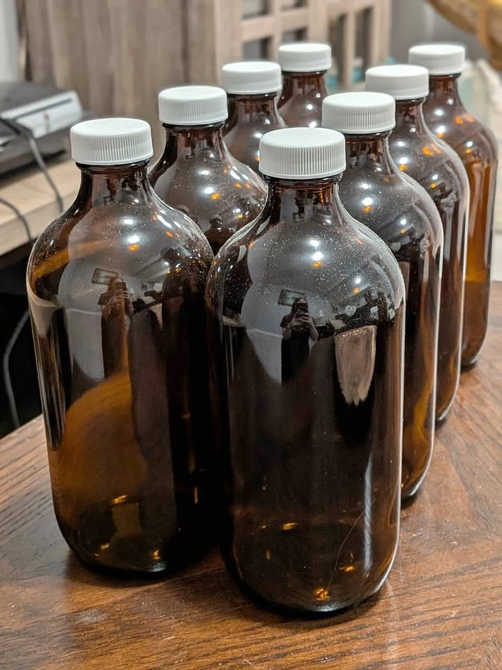 16oz Glass Amber Bottle