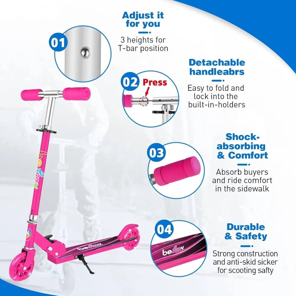 BELEEV V1 Kids Kick Scooter – LED Wheels, Adjustable Handlebar - photo 3