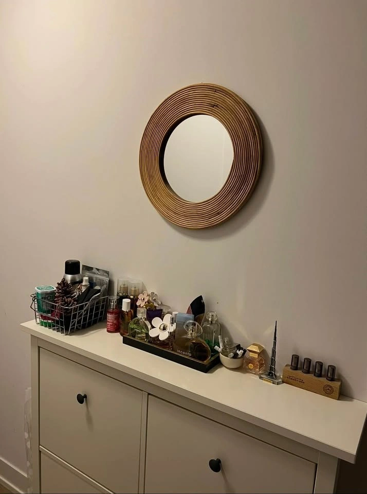 Round Rattan Accent Mirror Small Medium - photo 2