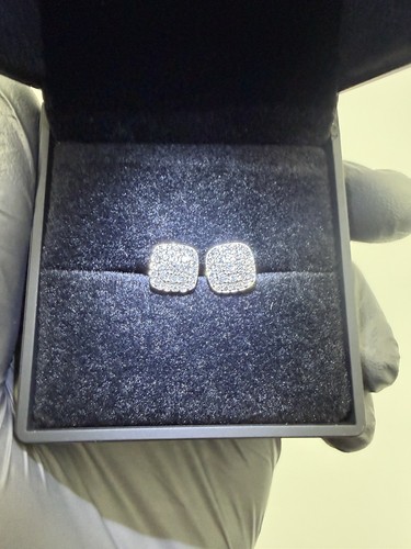 1.00 Ct Round Cut D VVS1 Lab Grown Diamond Earrings 925 Silver - photo 3