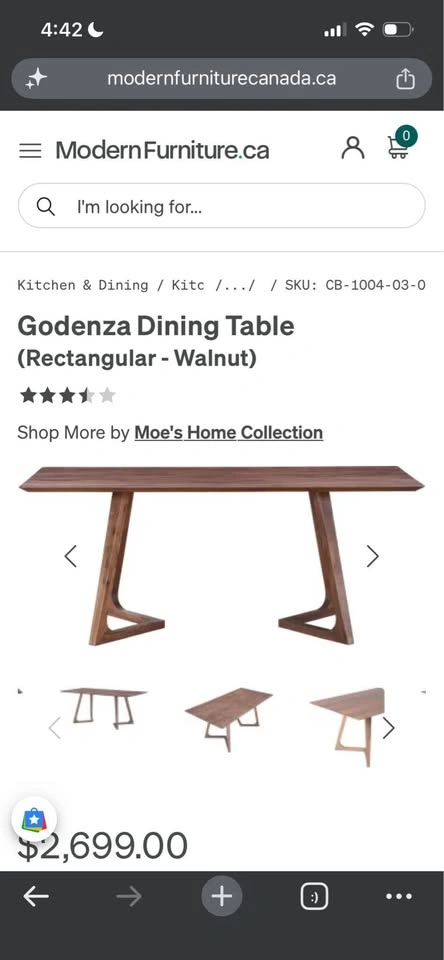 Moe's Home Collection Godenza Dining Table - photo 3