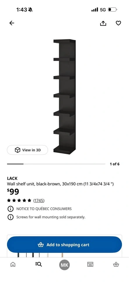 IKEA LACK Shelf Unit Black-Brown - photo 2