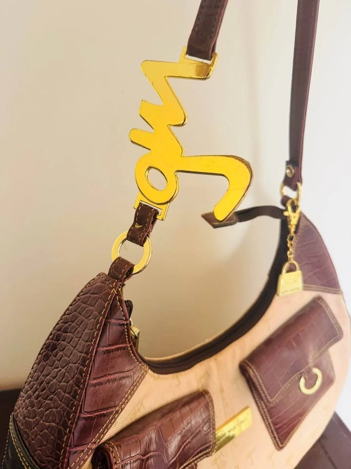 NWOT Guido Martinez Brown Croc-Accent Shoulder Bag - photo 3