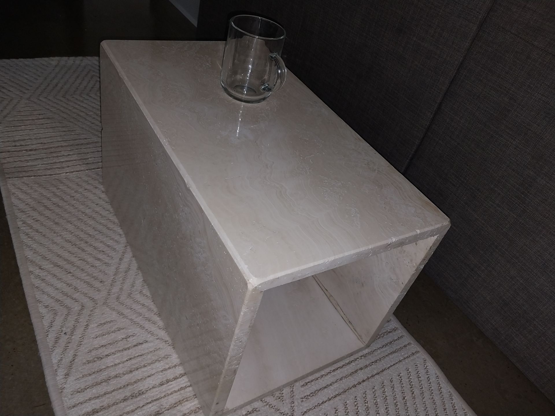 Solid Travertine Stone Coffee Table / Side Table