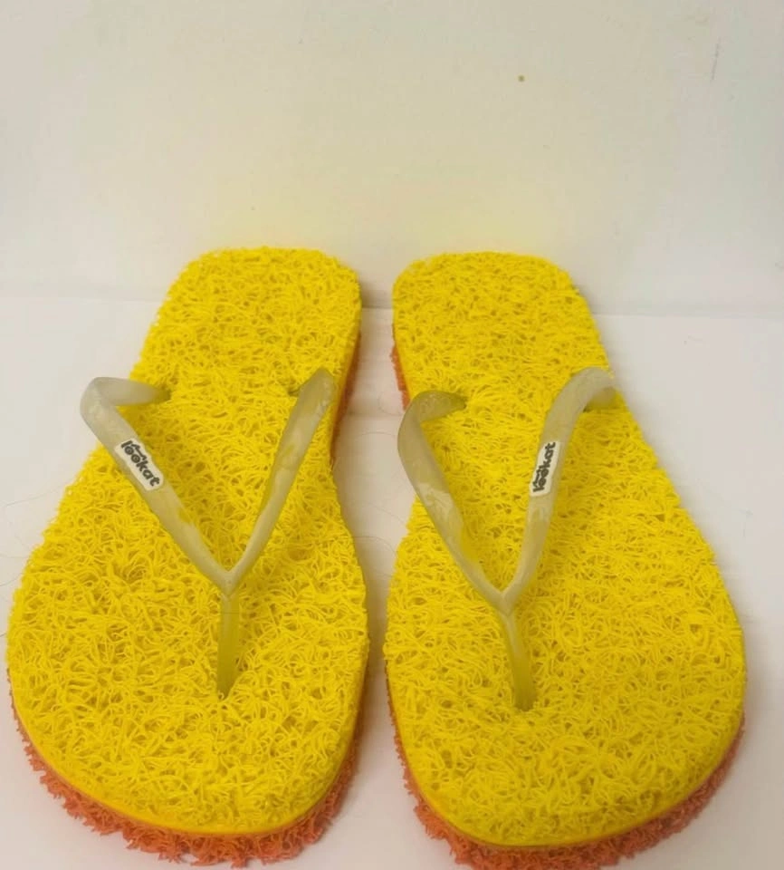 NWOT Exfoliating Yellow Textured Flip Flop Sandals - photo 2