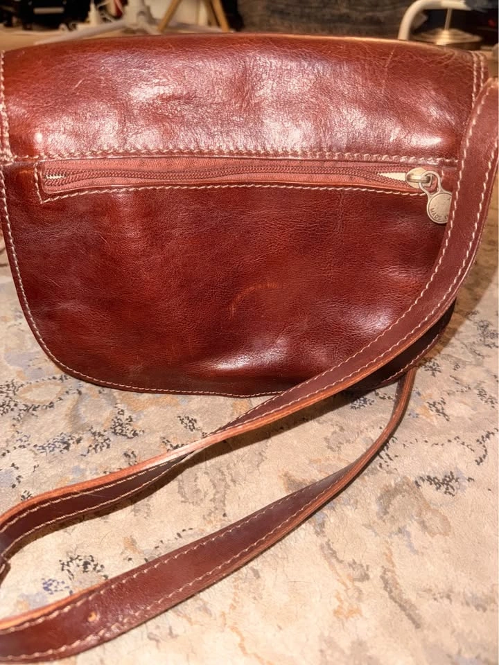 Vera Pelle Made in Italy Brown Leather Crossbody Bag - photo 2