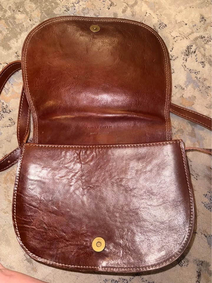 Vera Pelle Made in Italy Brown Leather Crossbody Bag - photo 4