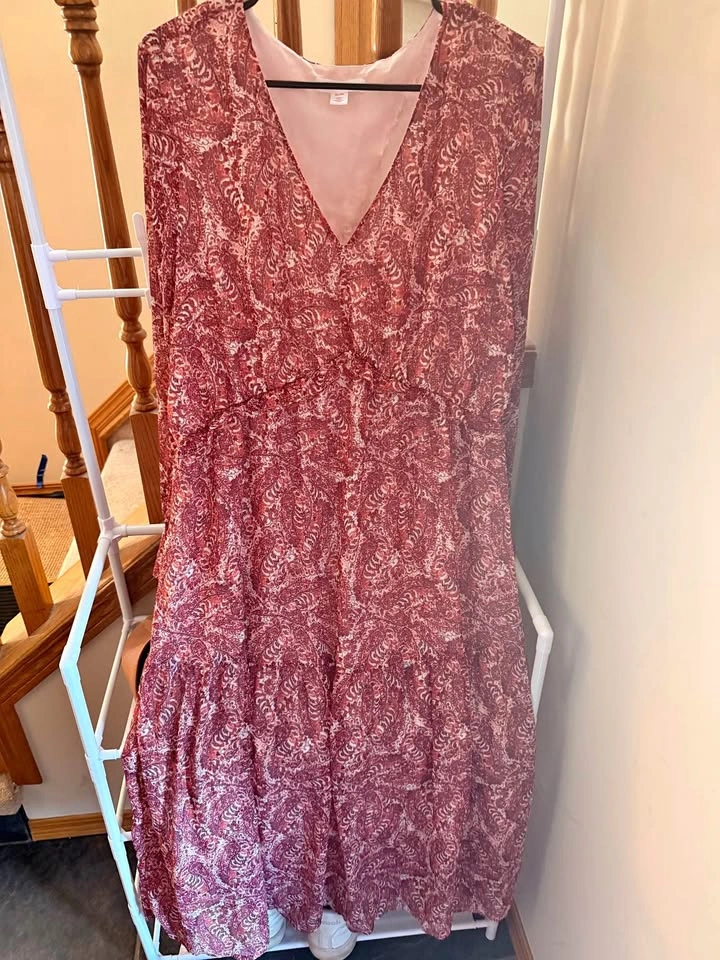Joe Fresh Paisley Tiered Maxi Dress Size XL