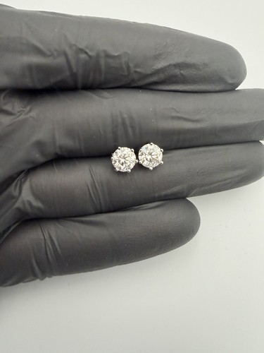 1.00 Ct Round Cut D VVS1 Lab Grown Diamond Stud Earrings - photo 4