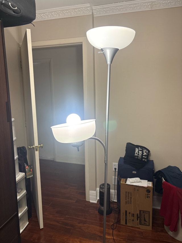 Silver Floor Lamp with Reading Light