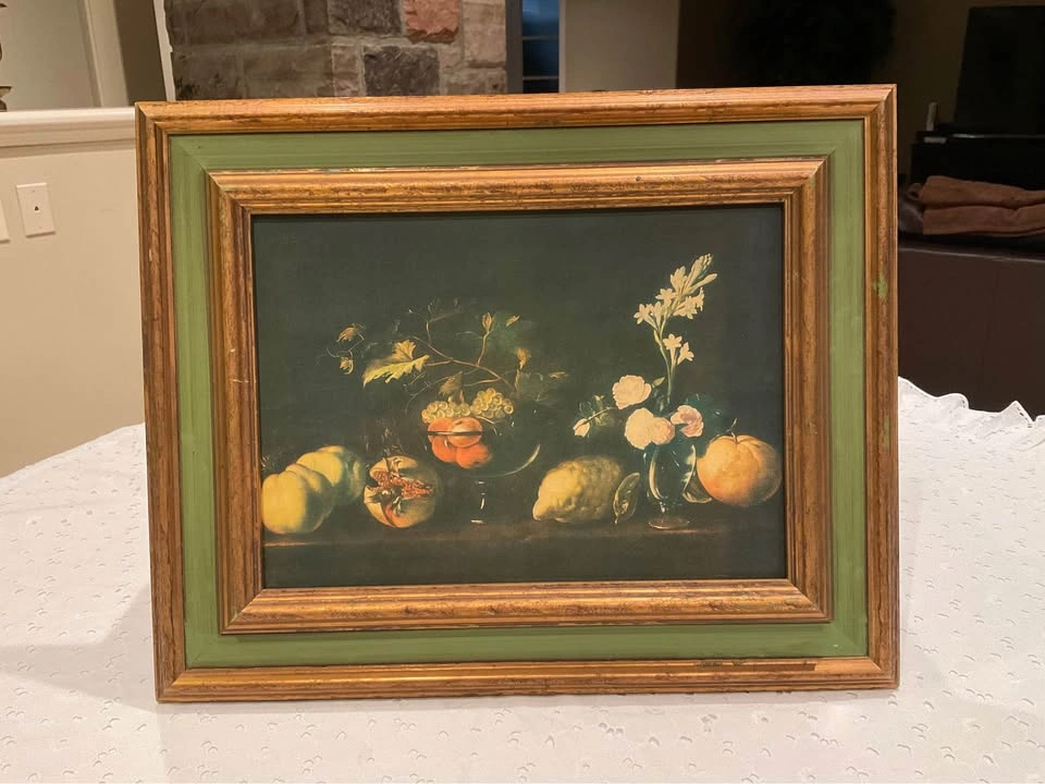 Print Vintage Replica “ Fruits & Flowers” By Caravaggio - photo 2