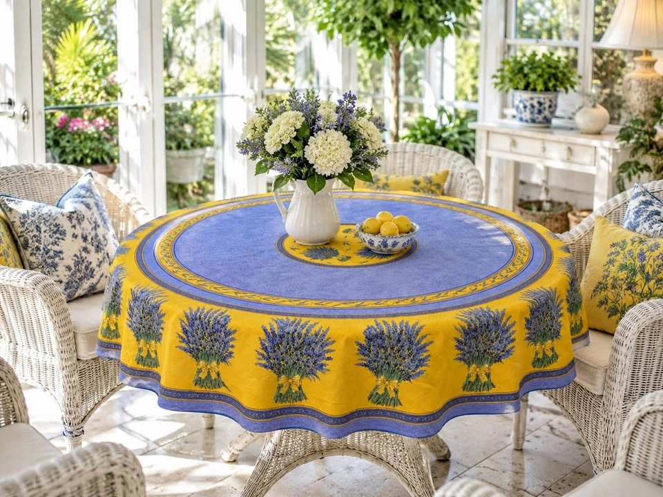 Table Cloth French Provence Made In France Round 67”