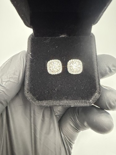 1.00 Ct Round Cut D VVS1 Lab Grown Diamond Stud Earrings - photo 3
