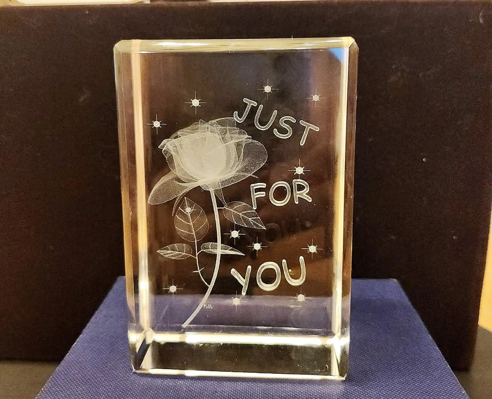 JUST FOR YOU Crystal Block with Case