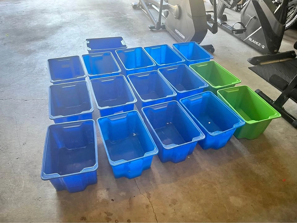 IKEA Blue and Green Storage Bins