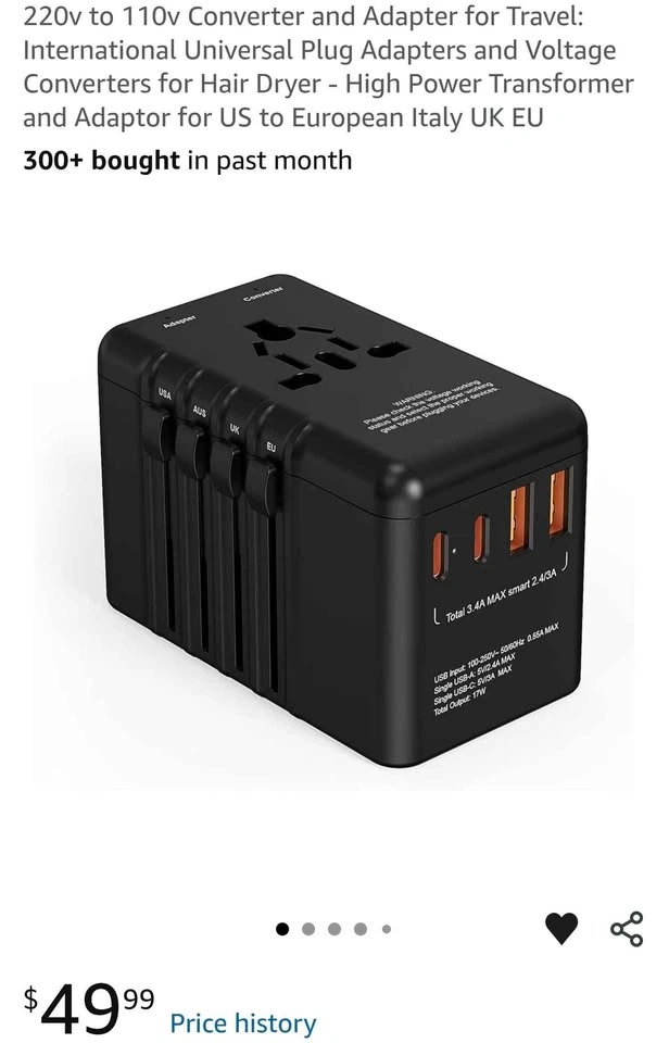 220v to 110v Converter and Adapter for Travel - photo 2