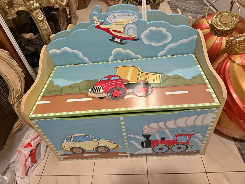 Blue kiddie toy box