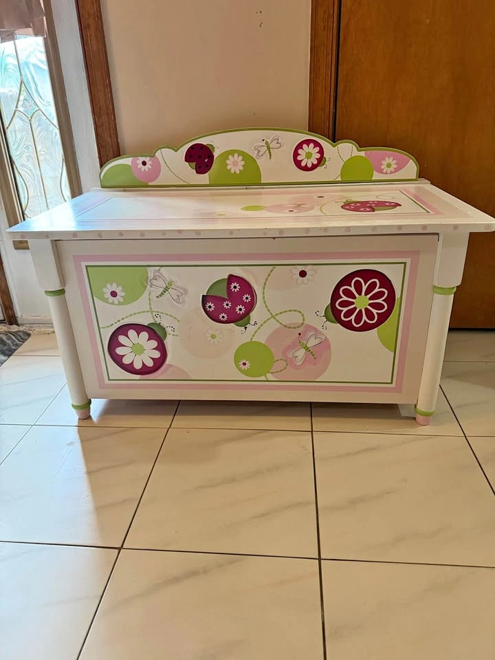 Pink kiddie toy box