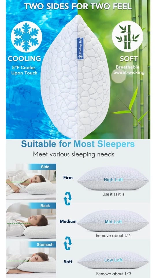 Cooling memory foam pillow - photo 2