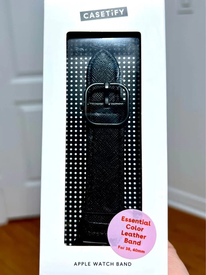 Black Saffiano Leather Apple Watch Band – 38mm/40mm/42mm - photo 3