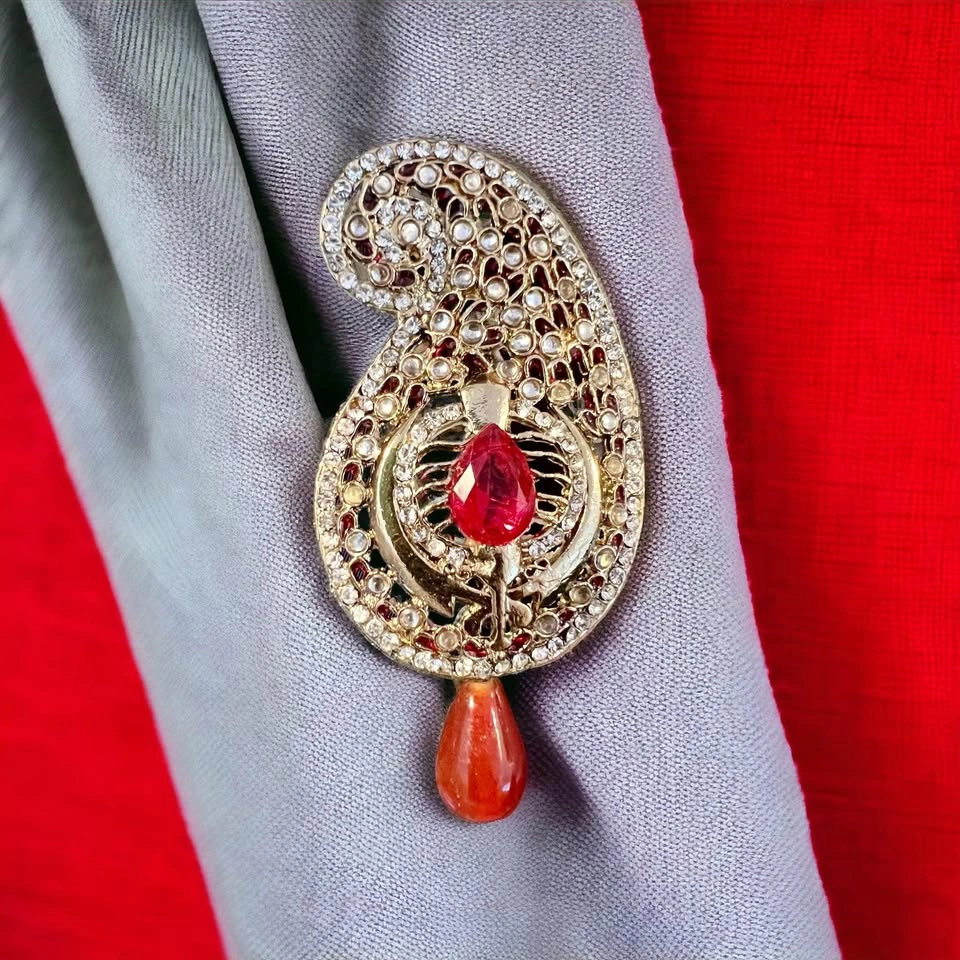 Kalgi Brooch with Khanda design for Turban Pagg Sikh wedding - photo 2