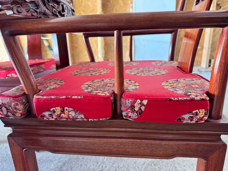 Chinese Rosewood Dining Table and 8 Chairs Set - photo 5