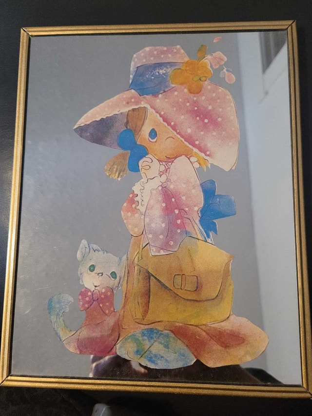 Vintage 70s Sarah Kay/Holly Hobbie Mirror Art/ Set of 3 - photo 4