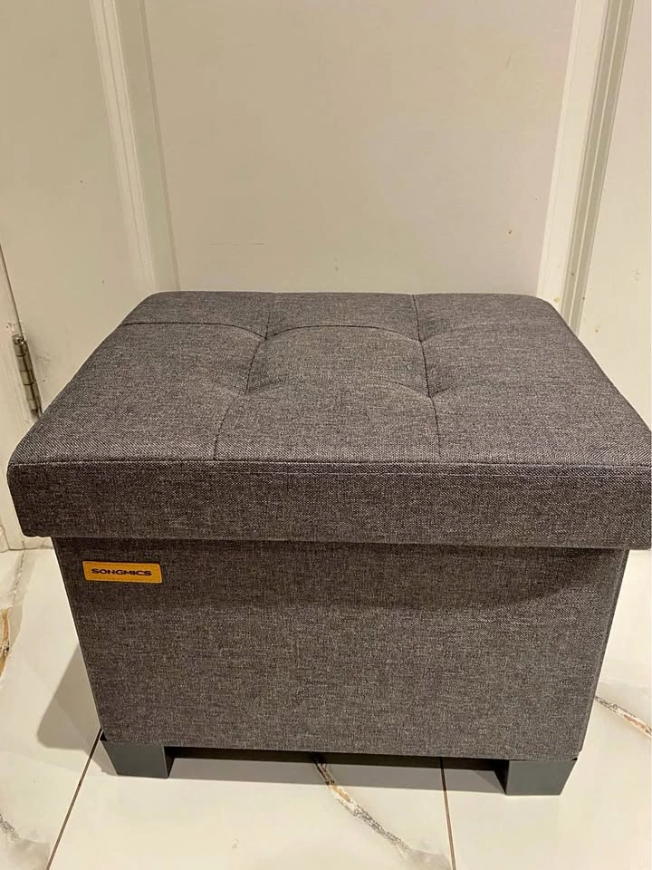 Storage Ottoman with Legs | DARK GREY | Small size