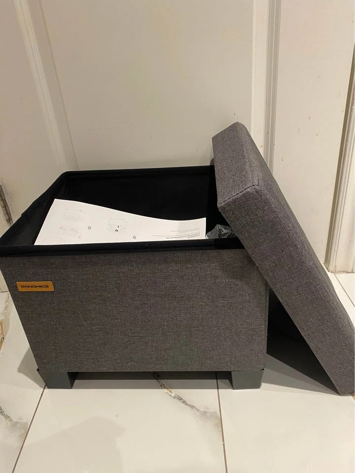 Storage Ottoman with Legs | DARK GREY | Small size - photo 2