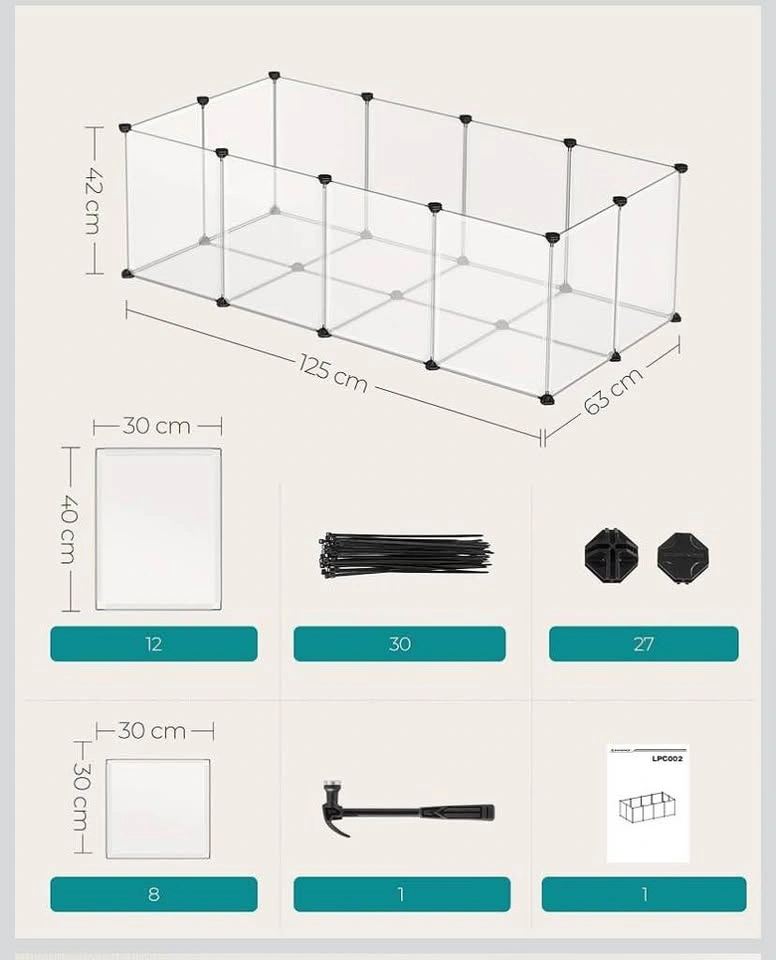 Small Pet Playpen Clear Modular Enclosure UNASSEMBLED - photo 3